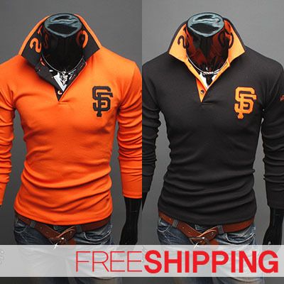   Mens Casual Stylish long sleeve polo t shirts SF  Made in korea  