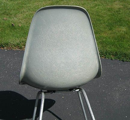 50s ZENITH Eames HERMAN MILLER fiberglass SEAFOAM GREEN CHAIR signed 