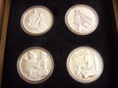 FOUR SEASONS by NORMAN ROCKWELL Silver Medal Set HAMILTON MINT serial 