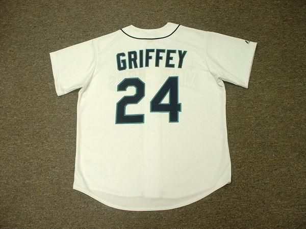 KEN GRIFFEY JR. Mariners 1997 Throwback Jersey LARGE  