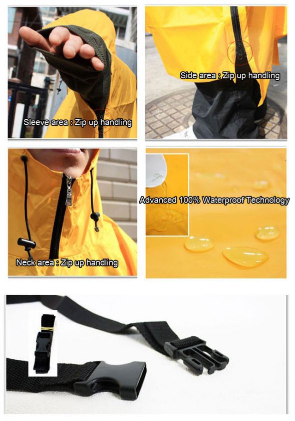 Multi Purpose Poncho Camping Fishing Rain coat Zip up  