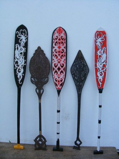   PADDLE Regatta Kayak Water Sport Carved Wood Aso Tribal Tattoo  