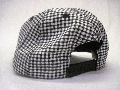 NEW NWT CHEF HAT BASEBALL CAP BLACK WHITE CHECK  