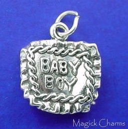 Sterling Silver BABY BLANKET Boy Girl Twins 3D Charm  