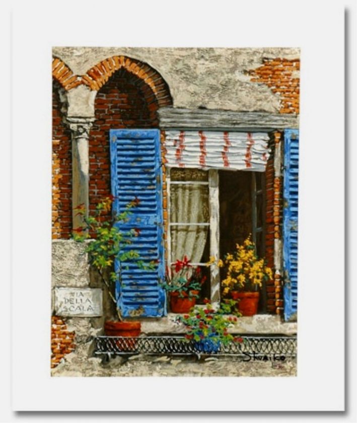 VIKTOR SHVAIKO *WINDOWS OF ITALY* SERIGRAPH on CANVAS  