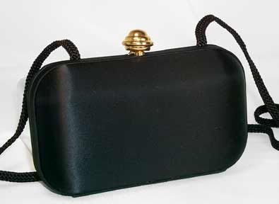 GOLD BLACK SATIN Little Dress PURSE HANDBAG CLUTCH BAG  