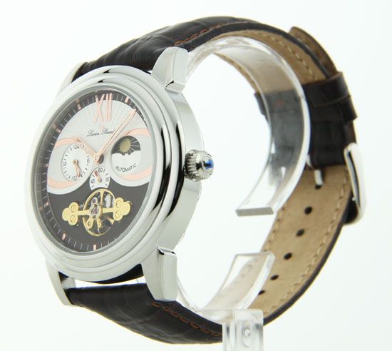 28195BR Lucien Piccard Automatic Gents Leather Watch 085785022669 