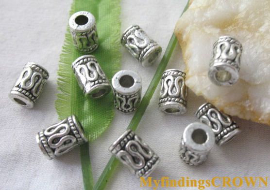 60pcs Tibetan Silver barrel spacer beads 8x6mm FC1784  