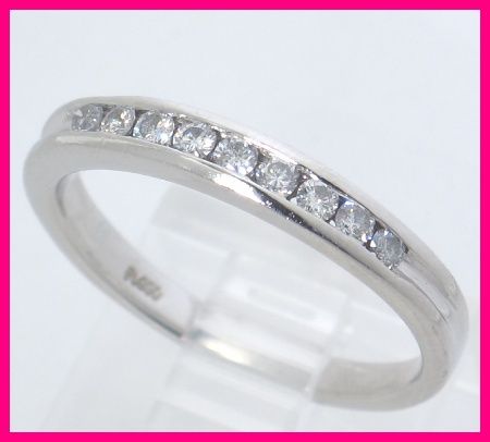 Platinum Round Diamond Anniversary Band Ring .27ct  