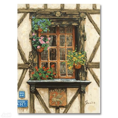 WINDOWS OF FRANCE by VIKTOR SHVAIKO,HAND EMBELLISHED  