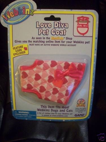 Webkinz Clothing Love Diva Pet Coat get you online gift  