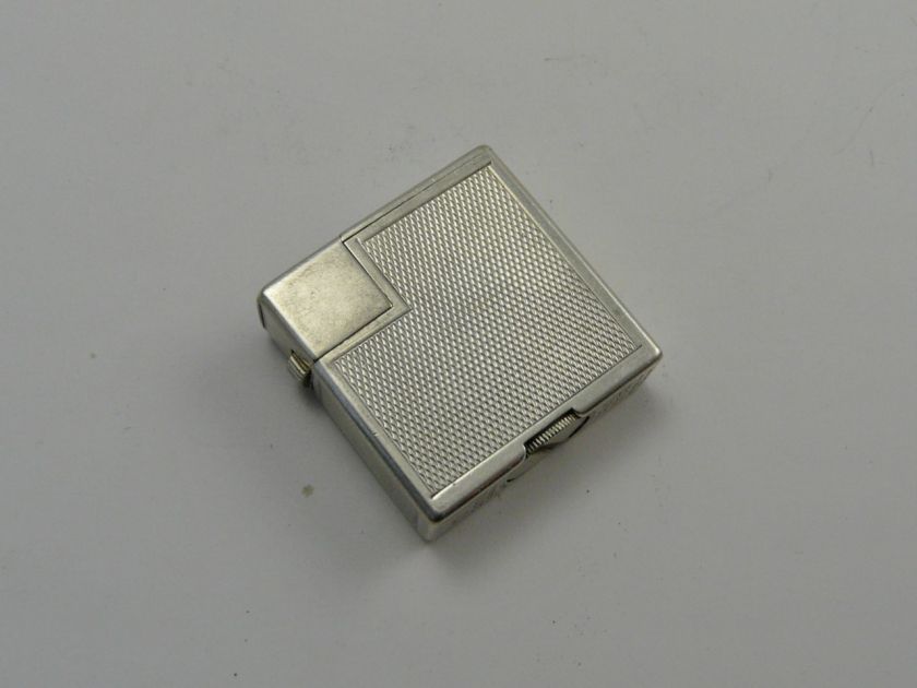 VINTAGE 1930s DUNHILL SQUAREBOY SILVER PETROL LIGHTER  