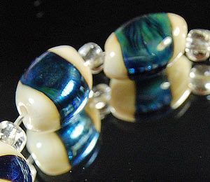 BF* Mini Oil Slick Beans *Handmade Lampwork Beads 8 SRA  