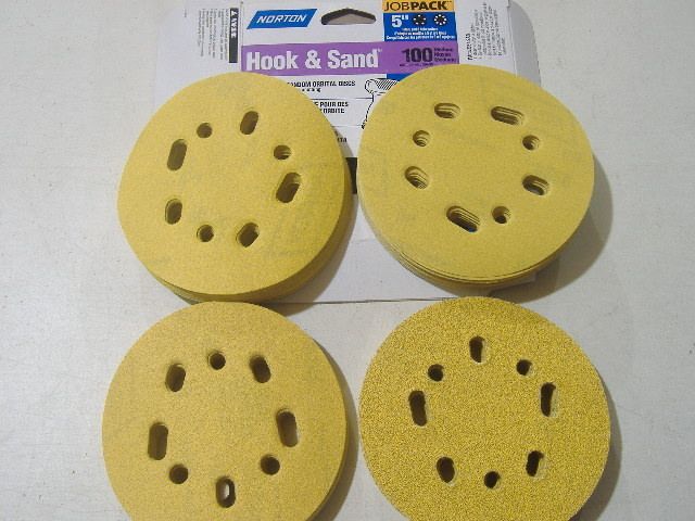 80 HOOK & LOOP 5 SANDING DISCS 5 & 8 HOLE PATTERN  