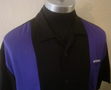   Purple Rockabilly 50s Lounge Club Retro Swing Bowling shirt L  