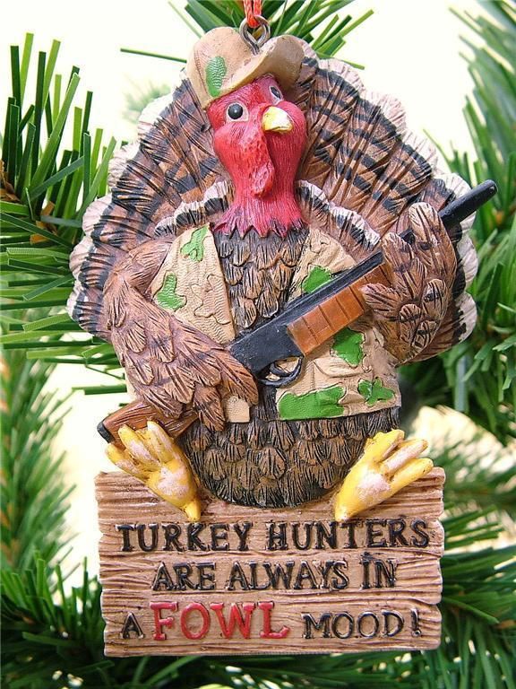 Turkey Gun Hunting Camouflage New Christmas Ornament  