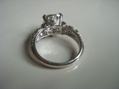 NEW Judith Ripka Sterling Silver Asher Cut Diamonique Ring Size 9 