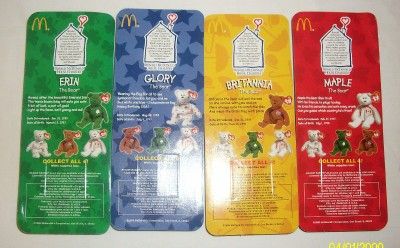 LOT OF 4 McDONALDS 1999 COLLECTIBLE ty BEANIE BABIES  