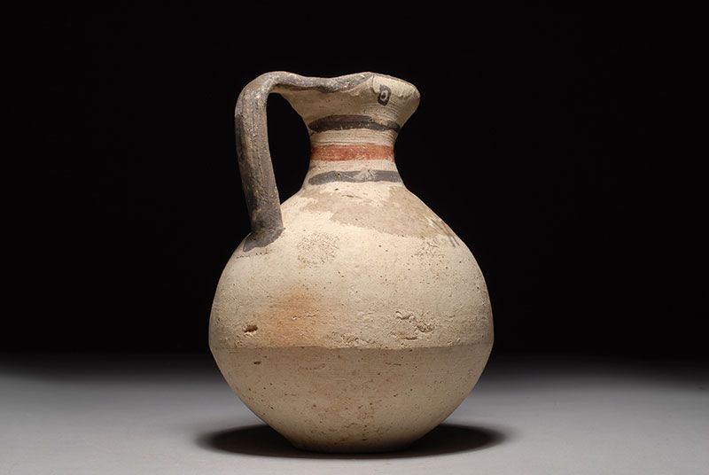 attractive ancient Cypro Archaic Iron Age Geometric Oenochoe (or wine 