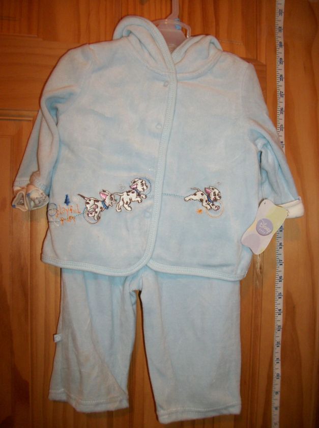 NEW 101 Dalmatians Baby Clothes 3 6M Disney 3 Pc Set NWT Blue Sweat 