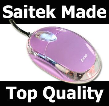 NEW ILLUMINATED PURPLE SAITEK WIRED USB PC LAPTOP MOUSE  