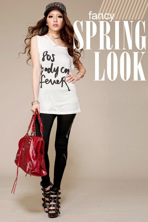 New Women Letter Scoop Neck Sleeveless Top T shirt  