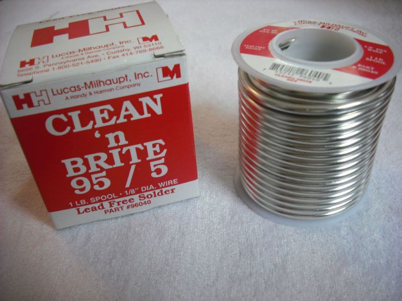 Solder, Lucas Milhaupt, Cleann Brite, 1 Lb. Spool 95/5  