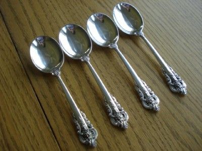   BAROQUE*STERLING FLATWARE*SET*4 CREAM SOUP SPOONS*OLD *PAT**NR  