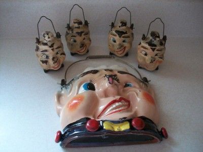 VTG TILSO ANTHROPOMORPHIC SPICE JAR RACK WALL POCKET  