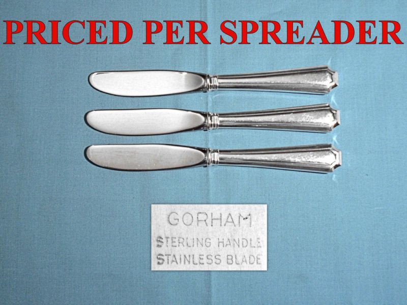 GORHAM STERLING BUTTER SPREADERS ~ FAIRFAX ~ NO MONO  