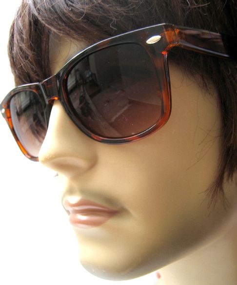 CLASSIC BROWN TORTOISE SHELL FRAME RETRO SHADES VINTAGE 80S WAYFARER 