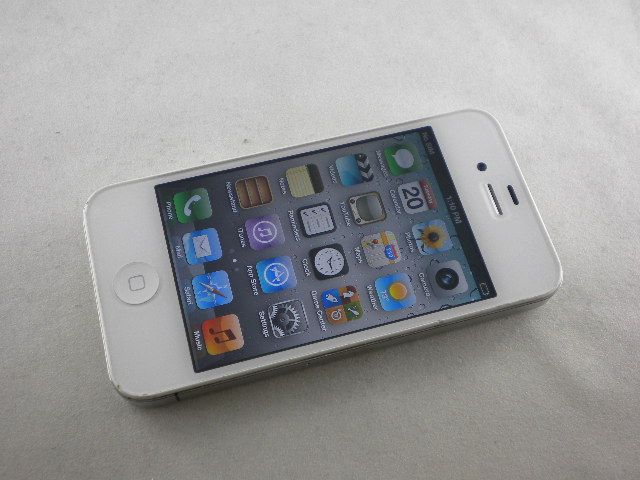 WHITE APPLE IPHONE 4 16GB 16 GB CELL PHONE AT&T GSM GPS TOUCH 720p *NO 