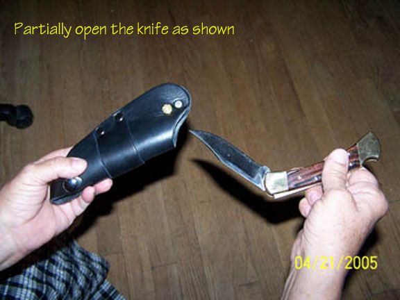 Buck 110 Automatic Sheath Opens Knife Upon Withdraw USA  