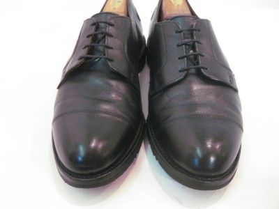   MEMPHIS Black Cap Toe Dress Shoes 12 EEE 3E Extra Wide Retail $245