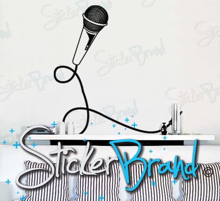 Vinyl Wall Decal Sticker Mic and Cord 37X 38 (s)  