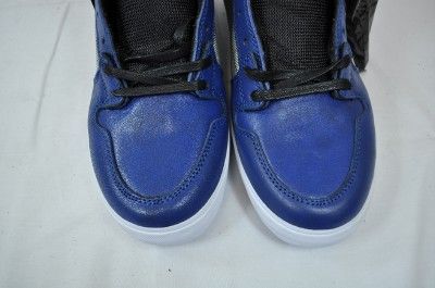 SUPRA VAIDER VINTAGE CRACKED ROYAL BLUE LEATHER BLACK SILVER MESH 11 