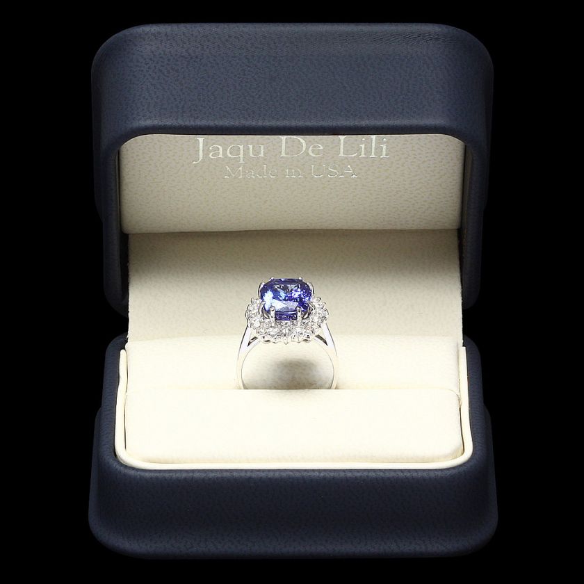 14300 CERTIFIED JAQU DE LILI 14K WHITE GOLD 6.00CT TANZANITE .90CT 