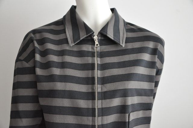 PRADA/Miu Miu S/S 2011 RUNWAY Gray Striped Cropped Jacket IT44/US10 