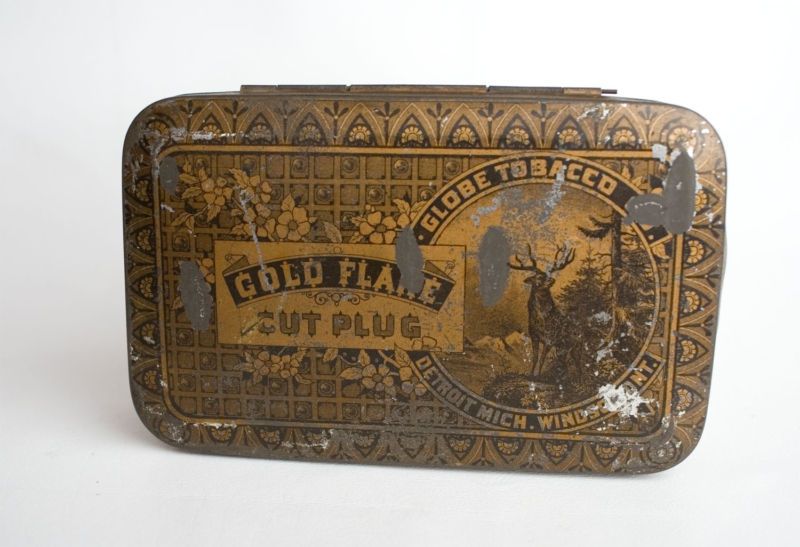 Rare Golden Flake Cut Plug Tobacco Tin  