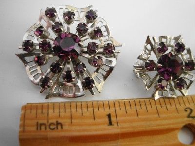 PC VINTAGE PURPLE AMETHYST JUDY LEE STYLE RIVETS DEMI