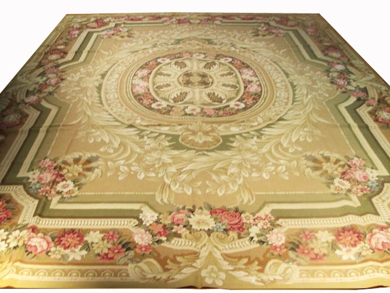 GEORGIAN STYLE DECOR 9X12 AUBUSSON DZ NEEDLEPOINT RUG  