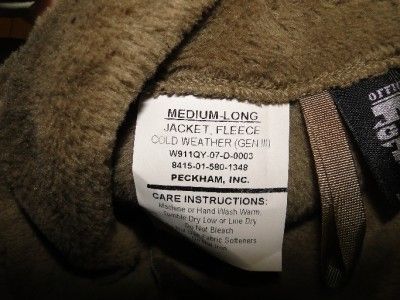 NWT PCU Gen lll Multicam Tan L3 Level 3 Jacket M/L  