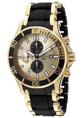 Invicta Watch 1478 Mens Sea Spider Chronograph Champagne Dial 18K 