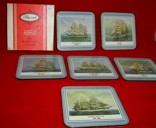 Pimpernel Acrylic Coasters Tall Ships 6 unique design  