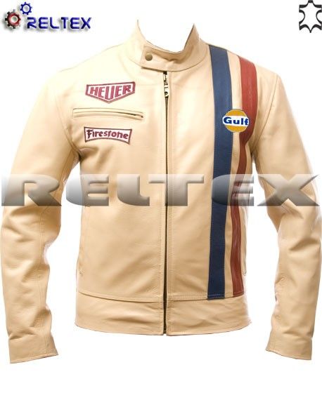 Steve McQueen LE MANS Grand Prix Vintage Leather Jacket  