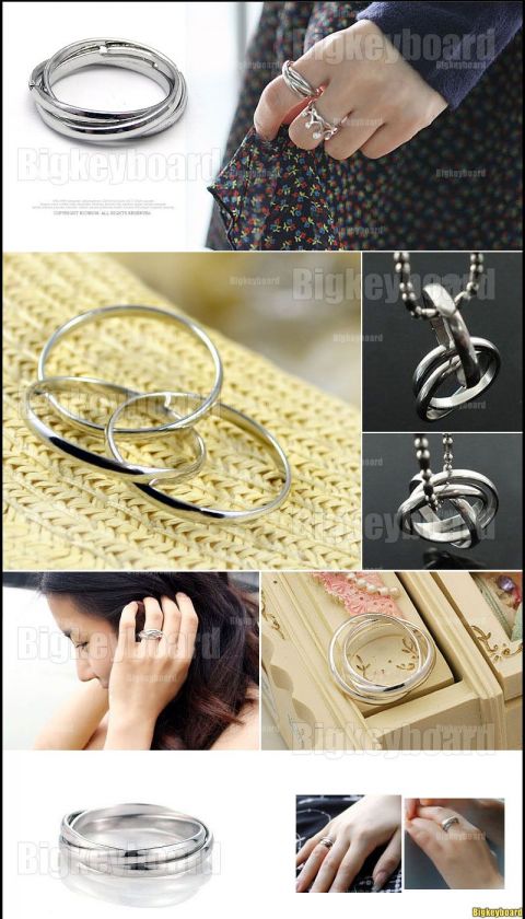 Fashion Silver Color 3in1 Interlocking Ring  