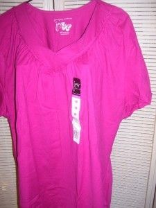 Great Tee Vee Neck Fuchsia Sz 4x 5X NEW W/Tags  