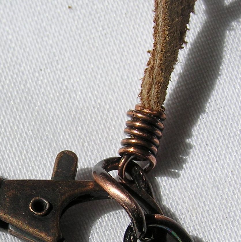 Antique Copper Coil Ends For Leather, Suede, and Cords  