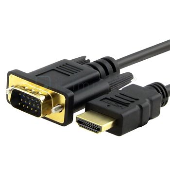 Feet HDMI to VGA 15 Pin Cable Adapter M/M 1080p Gold 24K  