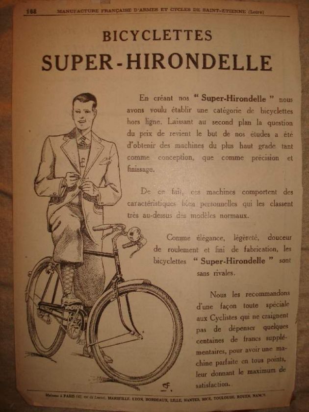 1890 ANTIQUE FRENCH BICYCLE CYCLING AD PRINT 2 SEATER +  